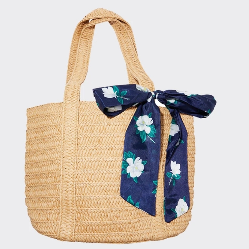 Draper James - Straw Bag with Floral Scarf